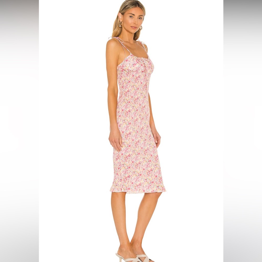 SNDYS midi dress in sunset floral, size 2
